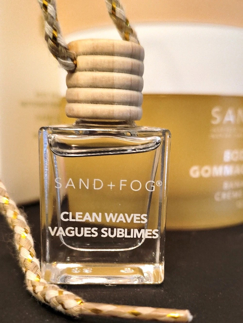 SAND + FOG Clean Waves Hanging Car Air Freshener Hanging Car Diffuser in Clear